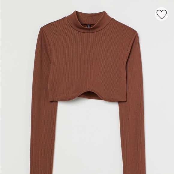 H&M super cropped ribbed long sleeve 🤎 - Picture 2 of 6